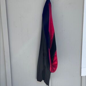 Jostens’ PhD hood—dark blue velvet, red satin, black—Theology, Divinity, Law